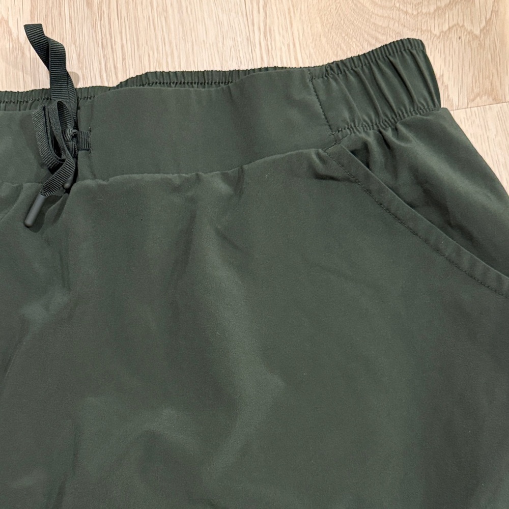 Olive Green Active Skort with Drawstring Waist - Picture 3 of 3